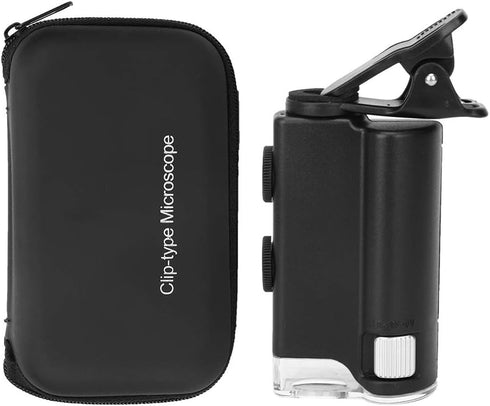 Oumefar 60-100X Magnification Camera Portable Clip Microscope Magnifier Loupe LED Clip Loupe Microscope Mini Portable Clip Microscope Magnifier Loupe for Observing by Oumefar