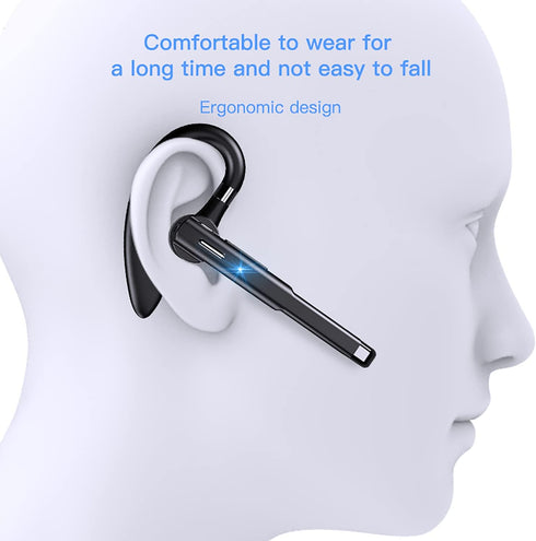 Bluetooth Earpiece for Cell Phones, V5.1 Headset with Charging Case, Waterproof Hands-Free Earphones for Android/iPhone