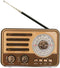 YIONGTAF Retro AM/FM Portable Radio with MP3 Player, Rechargeable Battery, LED Light, Wood