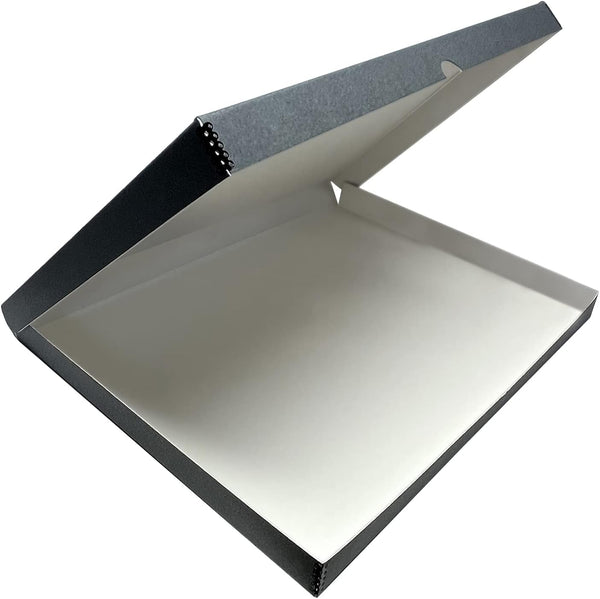 Lineco Folio Storage Box, 23.5x30.5x1.75 in, Clamshell Design with Metal Edge, Archival Boxboard for Organizing Photos,