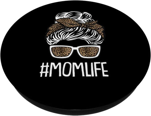 Mom-Life Mothers-Day Leopard Print Mama Mommy Momma PopSockets Swappable PopGrip