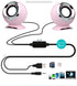 USB Speakers, Mini Wired Computer Speaker, Powered Multimedia Stereo Sound with 3.5mm Audio Jack (Pink)