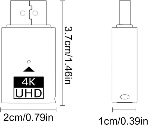 Generic 4k Display Dongle Adapter - Aluminum Alloy Plug-and-Play No Delay Streaming Adapter | Multimedia Interface