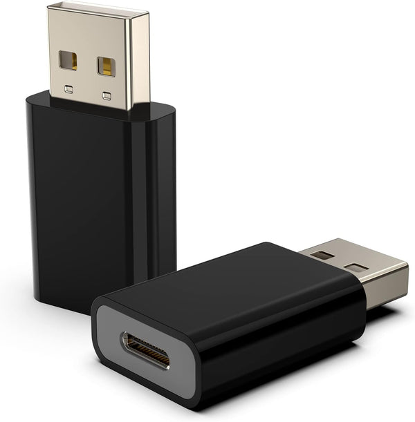 USB to USB-C Female Adapter Pack-2, Compatible with Apple Watch SE/7/8/9/Ultra MagSafe Charger