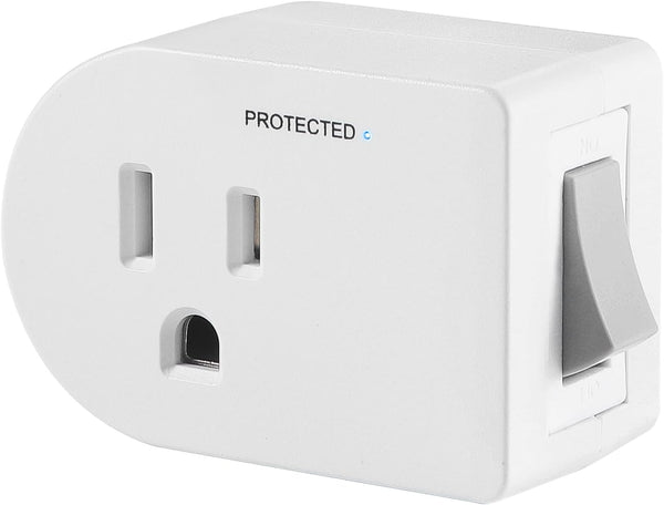 Single Surge Protector Plug with ON/Off Switch, FiiMan ETL Listed Grounded Outlet Wall Tap Adapter (1 Pack)