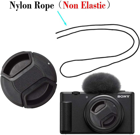 Screen Protector for Sony ZV-1F Vlog Camera & Lens Cap Cover - 0.3mm 9H Hardness Tempered Glass, Anti-Scratch