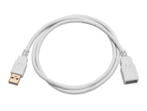 Monoprice 3-Feet USB 2.0 A Male to A Female Extension Cable (Gold Plated), White (108605)