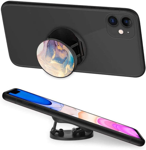 4 Pack Phone Grip, Cell Phone Holder for Smartphone, Finger Expanding Kickstand - Pink Purple Rose Gold Marble
