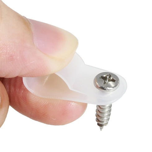 100 Pcs 3/8 Inch R-Type Clip Clamp, Nylon P-Type Mounting Clips, Wire Management with Stainless Steel Screws