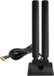 Eightwood WiFi 6E Antenna - Tri-Band 2.4GHz 5GHz 6GHz RP-SMA WiFi Antennae Magnetic Base for Desktop PC Computer