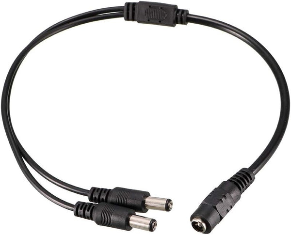 uxcell 1 Female to 2 Male 5.5mm x 2.1mm DC Power Splitter Cable for CCTV Cameras