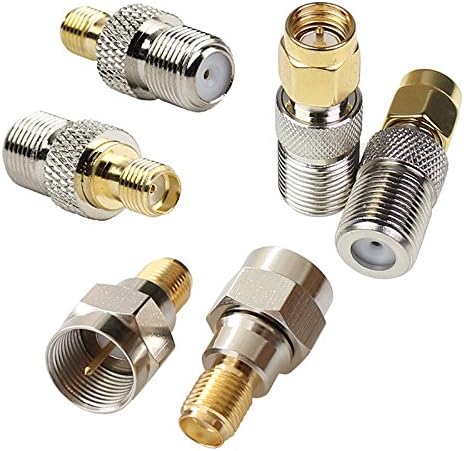 F Type to SMA Male Female Coax Connector Coaxial Adapter - 2 Sets, 6 Pcs
