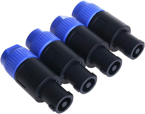 NANYI NL4FC Speakon Cable, 4 Pole Speaker Plug Compatible with Neutrik NL4FC, NL4FX, NLT4X - 4 Pack