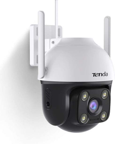 Tenda Security Cameras Outdoor, Plug-in WiFi Camera, 4MP, 360° Pan/Tilt, Color Night Vision, AI Detection