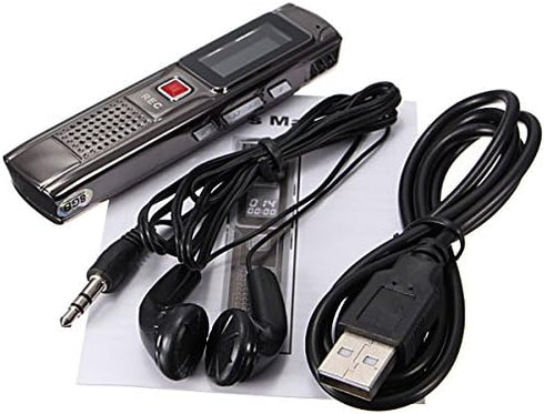AHAOMG 8GB 650Hr MP3 (TM) LCD Digital Audio Voice Recorder Rechargeable Dictaphone Player Black
