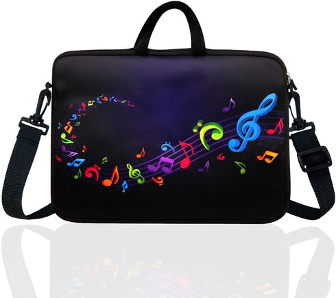 11.6-Inch to 12.5-Inch Neoprene Laptop Shoulder Messenger Bag Case Sleeve for Chromebook/Tablet/Notebook (Musical Note)