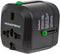 Monoprice Compact Cube Universal Travel Adapter, Supports International Power Outlets in Black
