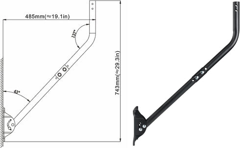 PIBIDI Adjustable Antenna & Weather Station Mounting Pole, Universal Mount Brackets, Easy Installation, Weather Proof