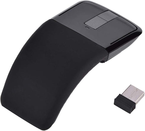 Dpofirs 2.4GHz Foldable Arc Touch Mouse, USB Receiver for Computer Notebook, Black