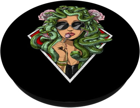 Medusa Hippie Psychedelic Snakes Greek Mythology Women PopSockets Standard PopGrip