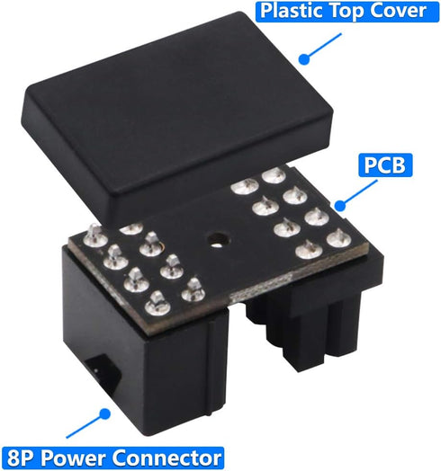 ATX 8Pin Female to 8pin Male 180 Degree Angled Adapter for Desktop Graphics Card Upgrade