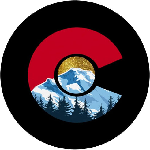 Colorado with Flag Themed Mountain Gifts For Couple Kids Men PopSockets Swappable PopGrip
