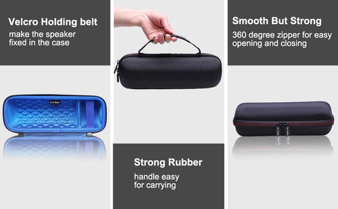 LTGEM EVA Hard Carrying Case for JBL FLIP 6/FLIP 5 - Waterproof Portable Bluetooth Speaker Case, Blue