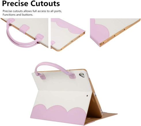 Cute Case for iPad 6th/5th Generation 9.7 Inch 2018/2017 - Smart Slim Leather Cover with Stand Pocket, Pink