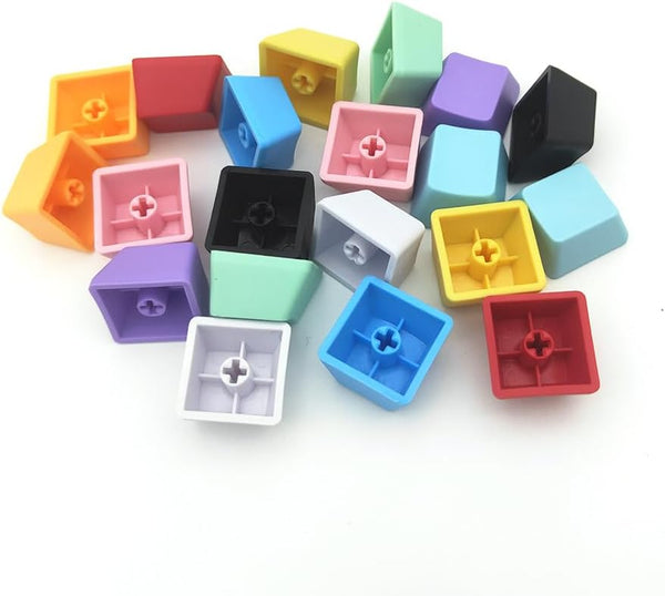 OEM Profile Blank Keycaps, PBT Rainbow Mixed Colors 1U R4 Keycap for MX Switches Mechanical Keyboard (Mixed Colors,