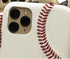 mcmadley iPhone 12 Mini Baseball Phone Case - Professional Baseball Leather, Raised Red Hand Stitching, Thin Protective