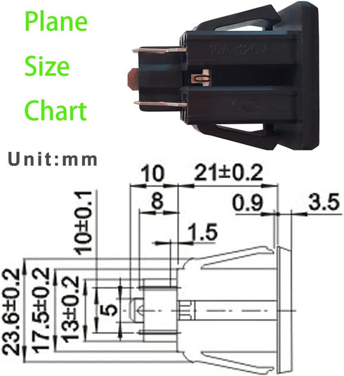Panel Mount Outlet Power Socket, 10Pcs US Plug 3 Pins AC 15A 125V Female Connectors Adapter, Black