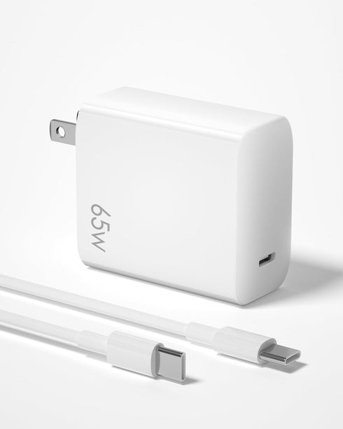 65W USB C Fast Charger Block, GaN PPS Compact Wall Charger for Laptops, Tablets & Phones with USB-C Cable