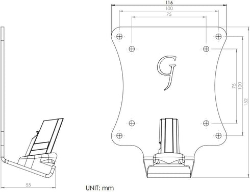 Gladiator Joe Monitor Arm/Mount VESA Bracket Adapter for Samsung 27" Curved Display Monitor CF591, Made in North America