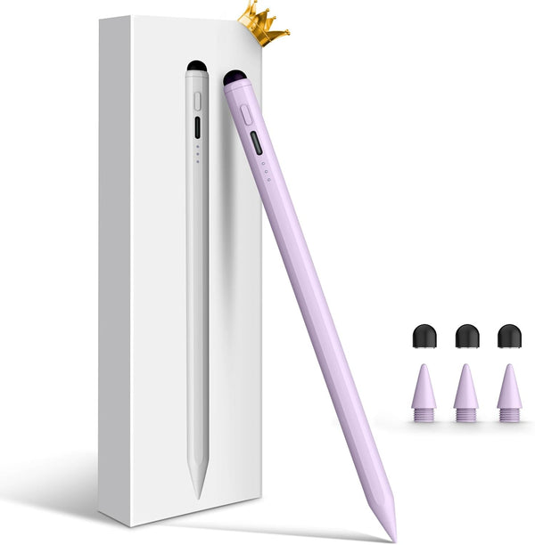 Stylus Pen for iPad, Dual-Tip 13 Mins Fast Charge Apple Pencil, Palm Rejection, Tilt Sensitivity, Compatible with iPad