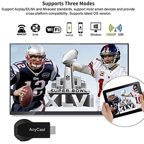 SmartSee Anycast HD Wireless Display Adapter, WiFi 1080P Mobile Screen Mirroring Receiver Dongle for iPhone, Android