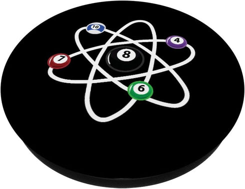 Billiards Atom Science Shirt for 8-Ball Pool Lovers PopSockets Swappable PopGrip