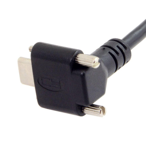 chenyang USB 3.0 to USB C 90 Degree Angled Data Cable with Panel Mount Screw for Industrial Camera - 5.0M