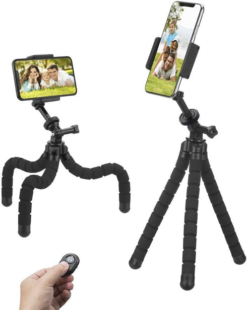 Phone Tripod, Flexible Tripod with 4-Axis Angle Adjustment, Unique 360° Rotating Holder for iPhone, Android Phone, DSLR