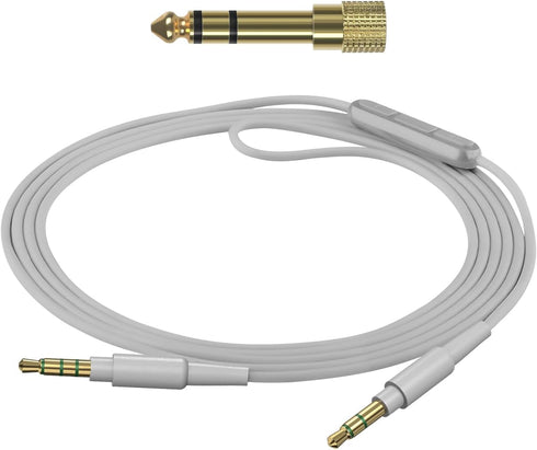 Geekria Audio Cable with Mic Compatible with Beats Studio Pro, Studio 3 Headphones Cable, 1/8" (3.5mm) to 3.5mm Replacement Stereo Cord with Inline Microphone and Volume Control (5.5 ft/1.7 m) by GEEKRIA