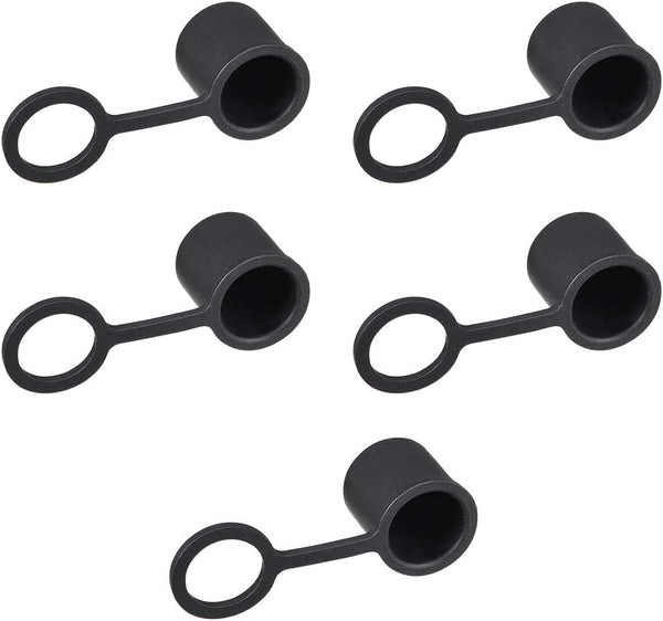 uxcell 5pcs BNC Silicone Protectors Cap Port Cover - Anti Dust Black