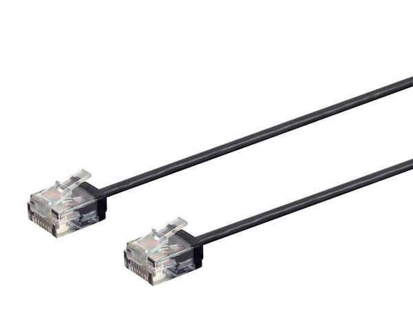 Monoprice Cat6 Ethernet Patch Cable - Snagless, 1 Feet, 550MHz, UTP, 32AWG, Black - Micro SlimRun Series