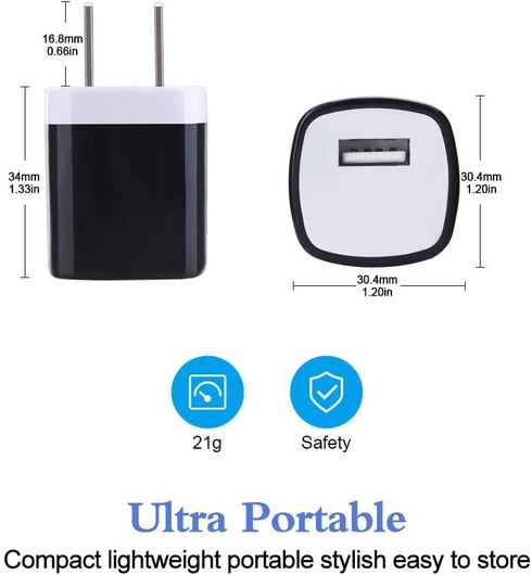 Hootek Wall Charger Block 5Pack, 1A/5V Single Port Wall Charger Box for iPhone 15 Pro Max 14 13 Pro 12 11 XS X 8 Plus,