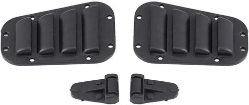 Set -4 1/10 RC Car Intake Grille & Engine Cover Hinge, Plastic Intake Grilles Engine Cover Hinges with Stickers