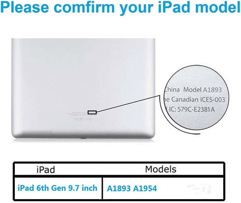 Touch Screen Digitizer Assembly Replacement for White iPad 6 2018, A1893 A1954 with Home Button