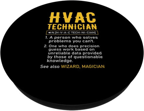 HVAC Technician Worker Handyman Funny Definition Repairman PopSockets Standard PopGrip