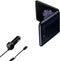 BoxWave Car Charger Compatible with Samsung Galaxy Z Flip - Extra USB Port with Integrated Cable - Black