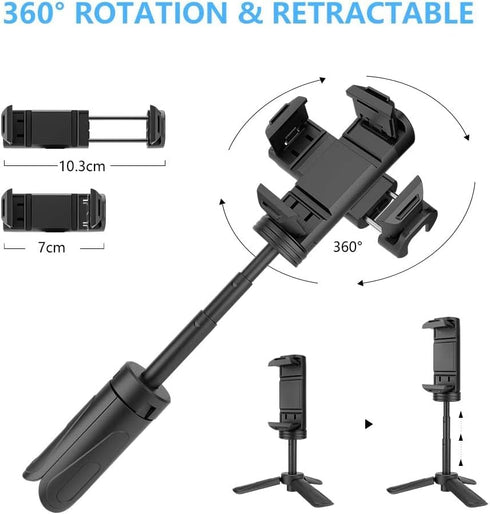 MOUNTDOG Portable Webcam Stand & Mini Tripod, Extendable Tabletop Tripod for iPhone, Camera, Samsung - Black