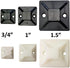 1.5" Adhesive Backed Mounting Bases with 8" Cable Ties - Black