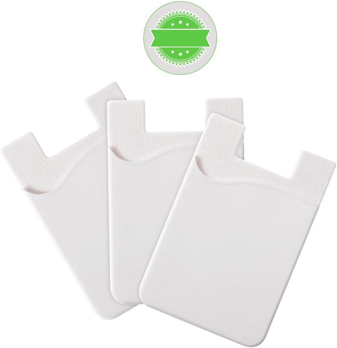 3pcs Cell Phone Card Holder Wallet - Silicone Ultra-Slim Self Adhesive Credit Card ID Wallet Case for Smartphones