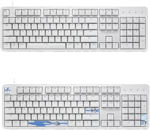 Zopsc Penguins Pattern Keyboard Keycaps Kit, PBT Keycap Set Space+ESC+Enter+Numpad Enter Key for Mechanical Keyboards